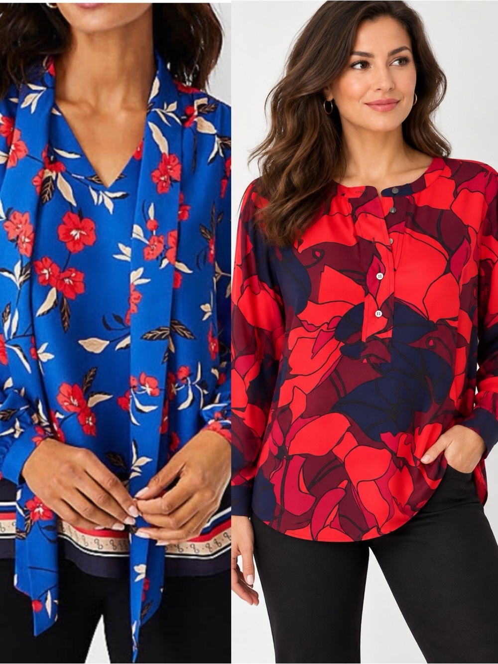 Ann Taylor Loft floral blouses Set of 2 Sz Small office career